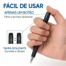 Caneta espiã mini filmadora Empório Forte com lente para gravação Full HD, captura fotos e vídeos discretamente
