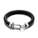 Pulseira Crescenta em Couro Preto