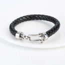 Pulseira Crescenta em Couro Preto