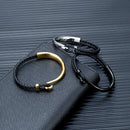 Pulseira Elite All Black em Couro e Aço Inoxidável
