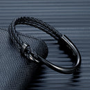 Pulseira Elite All Black em Couro e Aço Inoxidável