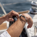 Pulseira Elite Preta em Couro e Aço Inoxidável
