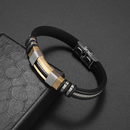 Pulseira Flexure Dourada em Silicone e Aço - Tamanho Ajustável