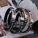 Pulseira Flexure Dourada em Silicone e Aço - Tamanho Ajustável