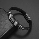 Pulseira Flexure Preta em Silicone e Aço - Tamanho Ajustável