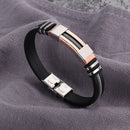 Pulseira Flexure Rosé em Silicone e Aço - Tamanho Ajustável