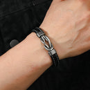 Pulseira Ironhide em Couro Preta