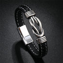 Pulseira Ironhide em Couro Preta