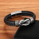 Pulseira Ironhide em Couro Preta