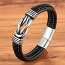 Pulseira Ironhide em Couro Preta