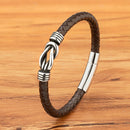 Pulseira Ironhide Slim em Couro Marrom