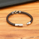 Pulseira Ironhide Slim em Couro Marrom