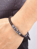 Pulseira Ironhide Slim em Couro Marrom