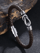 Pulseira Ironhide Slim em Couro Marrom