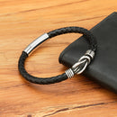 Pulseira Ironhide Slim em Couro Preta