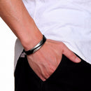 Pulseira Noblehide Silver em Couro - Tamanho Único