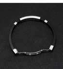 Pulseira Spectrum Preta em Silicone e Aço Inoxidável