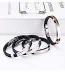 Pulseira Spectrum Preta em Silicone e Aço Inoxidável