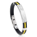 Pulseira Spectrum Preto/Amarelo em Silicone e Aço Inoxidável
