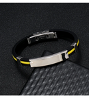 Pulseira Spectrum Preto/Amarelo em Silicone e Aço Inoxidável