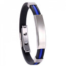 Pulseira Spectrum Preto/Azul em Silicone e Aço Inoxidável