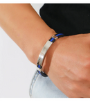 Pulseira Spectrum Preto/Azul em Silicone e Aço Inoxidável