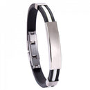 Pulseira Spectrum Preto/Branco em Silicone e Aço Inoxidável