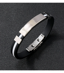 Pulseira Spectrum Preto/Branco em Silicone e Aço Inoxidável