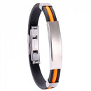 Pulseira Spectrum Preto/Laranja em Silicone e Aço Inoxidável