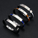 Pulseira Spectrum Preto/Laranja em Silicone e Aço Inoxidável