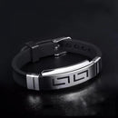 Pulseira Wristlock em Silicone e Aço Inoxidável - Tamanho Ajustável