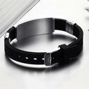 Pulseira Wristlock em Silicone e Aço Inoxidável - Tamanho Ajustável