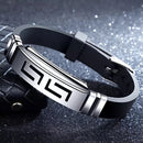 Pulseira Wristlock em Silicone e Aço Inoxidável - Tamanho Ajustável